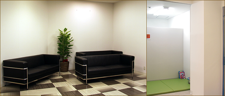 くらます耳鼻咽喉科 待合室・キッズコーナー